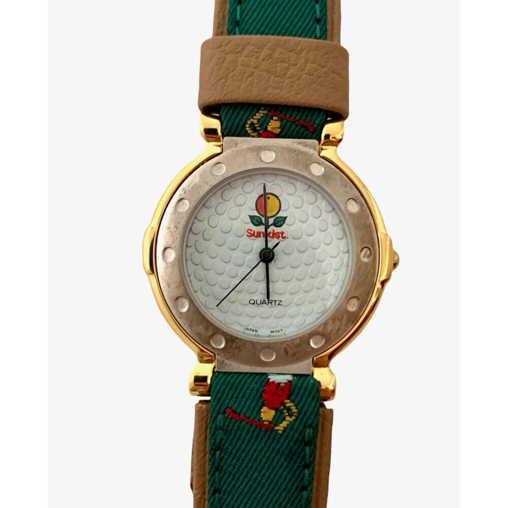 Watch Sunkist Logo Watch with Golfer Rest Band Vintage Collectibles Gift